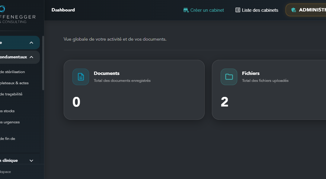 Application web de gestion documentaire développée pour une clinique