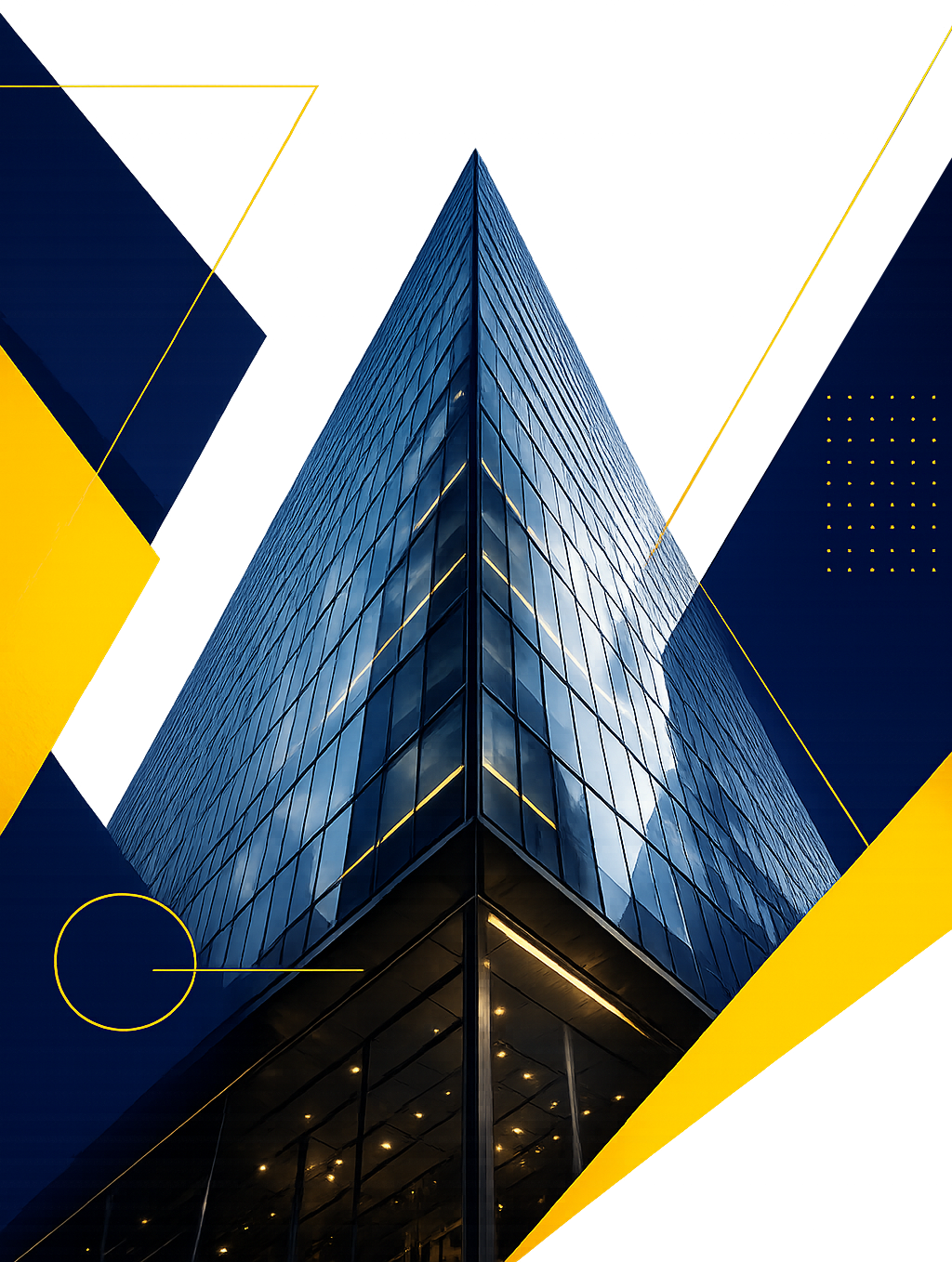 Architecture moderne illustrant les solutions numériques pour les entreprises