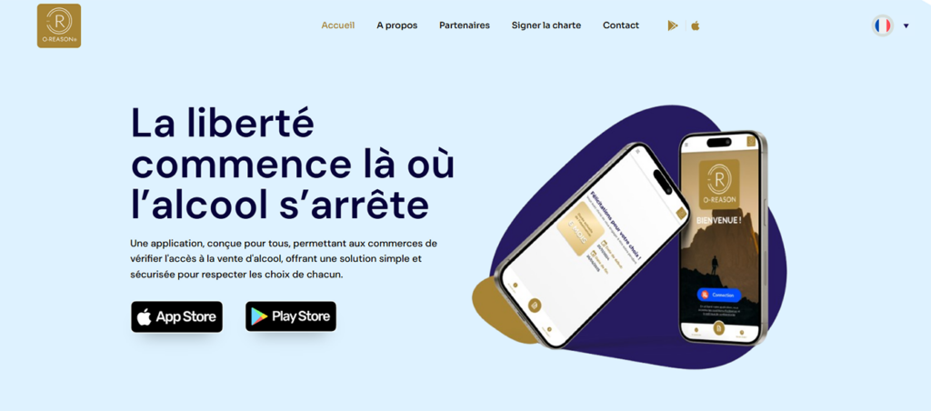 Site vitrine O-reason présentant les services d'une agence spécialisée dans les solutions pour commerces